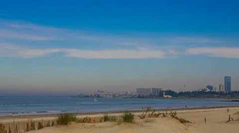Time lapse of people walking or training at the beach. Stock Footage 26014589