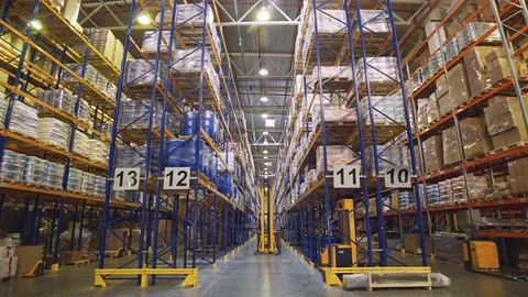 Time Lapse. People working in warehouse Stock Footage 82576474