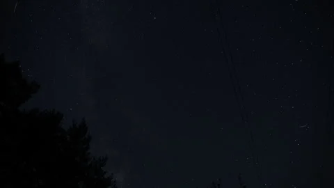 Time-lapse of Perseid meteor shower and shooting stars in dark night sky Stock Footage 342250898