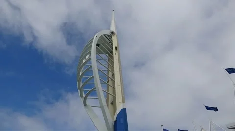 Time lapse of a person abseiling down the Spinnaker Tower Portsmouth Hampshire Stock Footage 66157099
