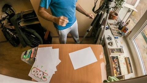 The time lapse of a person’s hard work for creativity Stock-Footage 129574933