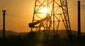 Time Lapse of Petroleum Offshore Pipe Oil Pump Extract Petrol Production Sunset HD Footage