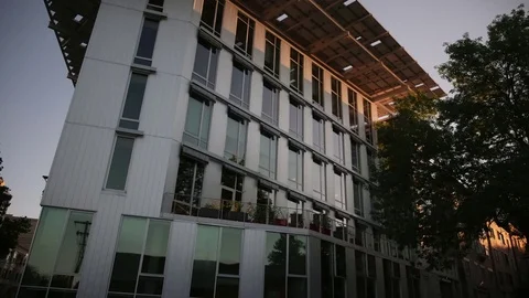 Time lapse photography of automatic external shades Stock Footage 83946885