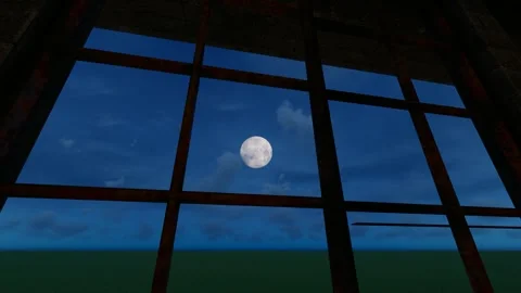 Time-lapse photography of bright moonlight in front of the bed Stock Footage 240157980