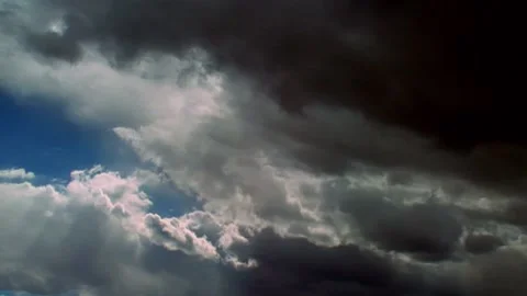 Time lapse photography of dark clouds billowing in the sky Stock Footage 235266057