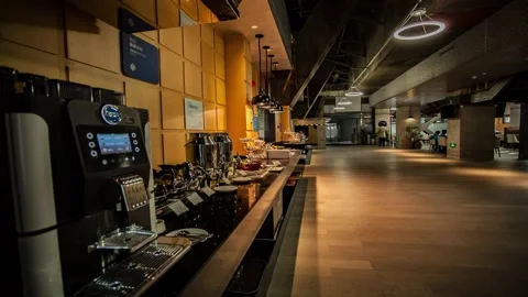 Time-lapse photography of interior view of Shougang Park Express Hotel Stock Footage 170425388