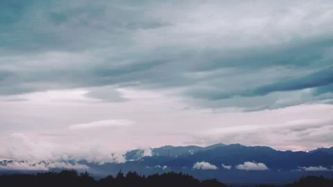 Time-lapse photography of sunset burning clouds Stock Footage 257529898