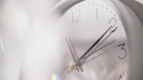Time-lapse photography of the white clock Video stock 247242366