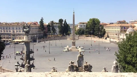 Time lapse Piazza del popolo in Rome Stock-Footage 79664905