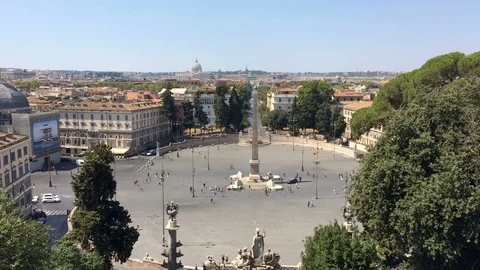 Time lapse piazza del popolo in Rome Видео 79664967