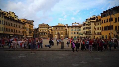 Time lapse of Piazza di Santa Croce, Florence Stock Footage 81105850
