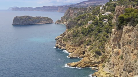 Time-lapse of picturesque seafront in Javea, Spain. Vídeos de archivo 61509765