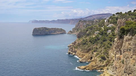 Time-lapse of picturesque seafront in Javea, Spain. Vídeo Stock 61509813