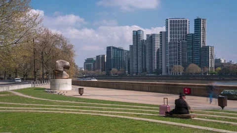 Time lapse of the Pimlico Riverside park Stock Footage 153334686