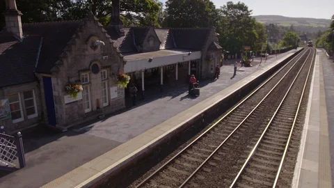 Time-lapse | Pitlochry Passenger Train | Scotland Stock Footage 124990612