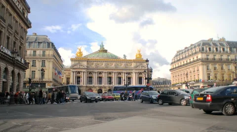 Time-lapse of Place de l'Opera in Paris France. Stock Footage 52319803