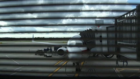 Time Lapse of Plane Docking Stock Footage 73578890