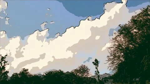 Time-lapse plants clouds landscape clouds animated vector illustration with s Stock Footage 157298648
