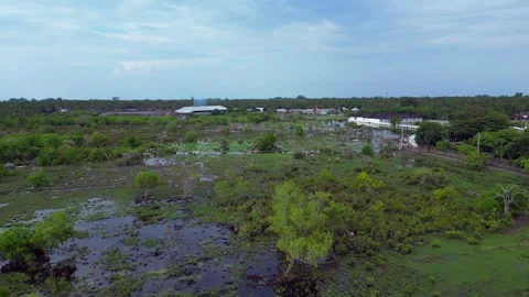 Time lapse Plastic waste landfill polluting rubbish dump. Best aerial view drone Stock Footage 332617045