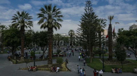 Time lapse of Plaza de Armas in Arequipa, Peru Stock Footage 64767686
