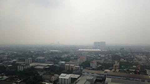 Time lapse of PM 2.5 Air Pollution and Smog in Thailand Video stock 123223989