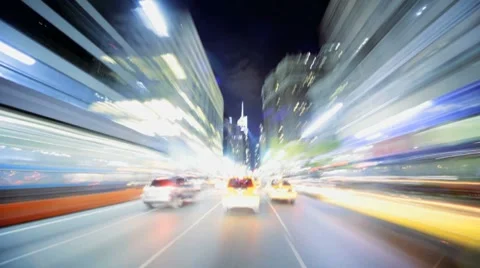 Time Lapse Point of View driving Midtown Manhattan, NY, USA Stock Footage 7731759