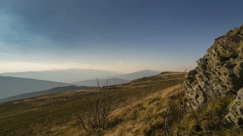 Time lapse of polish mountains on a windy day. Stock Footage 110916320
