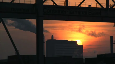 Time lapse. pollution smoke smog dirty. sunset evening sky. industrial industry Stock Footage 33803818
