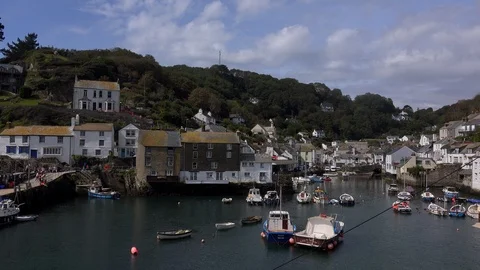 Time lapse of Polpero Cornwall cornish  with small harbour UK 4K Video stock 115095728