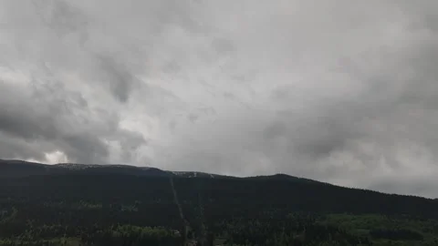 Time lapse ponarama view of mountains and hills in cloudy weather Stock Footage 276443373