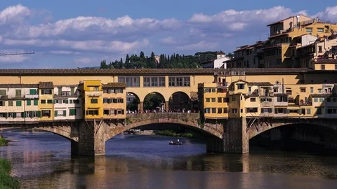 Time-lapse of Ponte Vecchio, Florence, Tuscany, Italy. Stock Footage 76040640