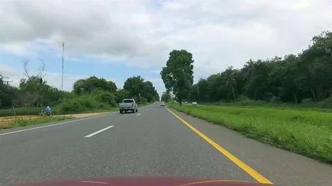 (Time lapse) POV Car driving on the road Stock Footage 82221271