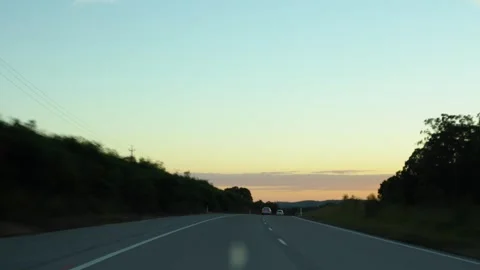 Time Lapse POV of Car Driving on Highway at Dusk in New South Wales, Australia Stock Footage 341696599