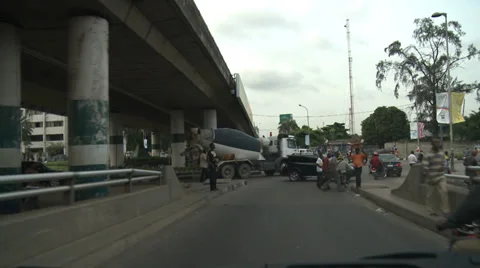 Time Lapse, POV driver through Lagos streets Stock Footage 38387284