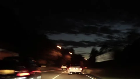 Time Lapse POV Driving on Night Highway in New South Wales Australia Stock Footage 341696270