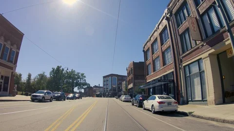 Time-lapse. POV point of view - Driving West on road through Tennessee. Stock Footage 119136669