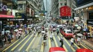 Time Lapse Pov - Trams Which Run In Central Hong Kong Island  Stock Footage