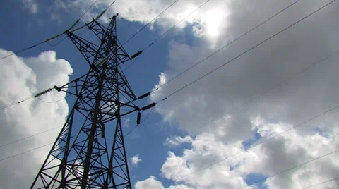 Time lapse of power line. Stock Footage 35102662