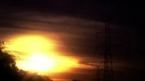 Time lapse - powerlines Stock Footage 14808343