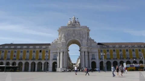Time lapse of the Praça do Comércio in Lisbon Stock Footage 41804467