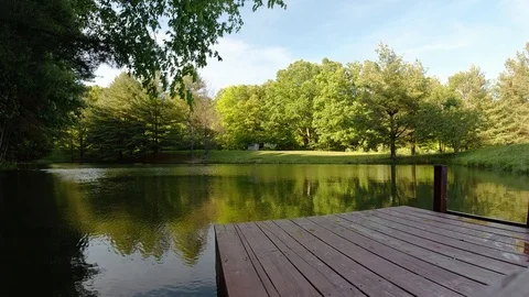 Time Lapse of  Private Pond in West Virginia co Stock Footage 124594871