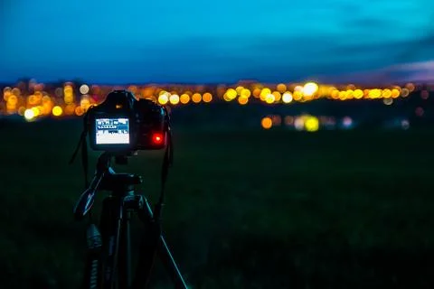 Time-lapse process. Camera/ Sunset Stock Photos
