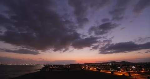 Time lapse prores444, Sunset on the beach Cyprus, Limassol. Stock Footage 117192854