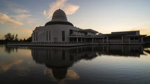 Time Lapse Of Public Mosque At Seri Iskandar,Malaysia.4K . Stock Footage 122120119
