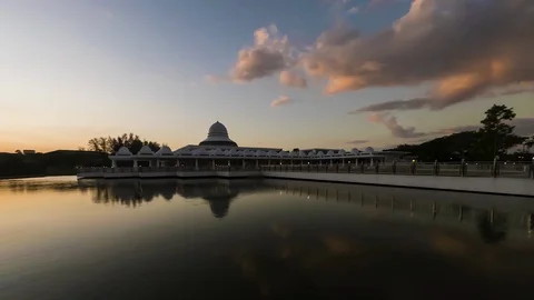 Time Lapse Of Public Mosque At Seri Iskandar,Malaysia.HD Stock Footage 126960400