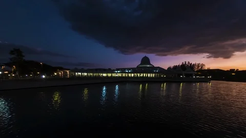 Time Lapse Of Public Mosque At Seri Iskandar,Malaysia.HD Stock Footage 126960622