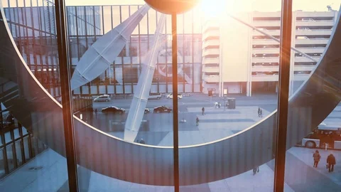 Time lapse of public watch clock moving fast. city business district scene Stock Footage 72863727