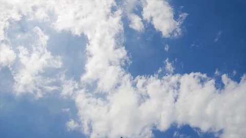 Time lapse of puffy clouds on blue sky. Stock Footage 112275090