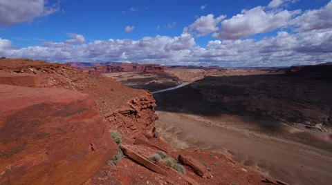 A Time-Lapse Of Puffy Clouds Drifting Over Lake Powell. Stock Footage 51771970