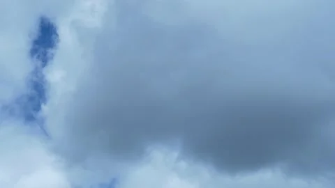 Time Lapse of Puffy White Flying Clouds Covering the All Blue Sky. Nature, Weath Stock Footage 151833942